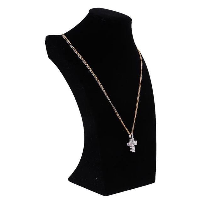 Collar Cruz Crucifijo Salvador con colgante religioso de cristal Plata