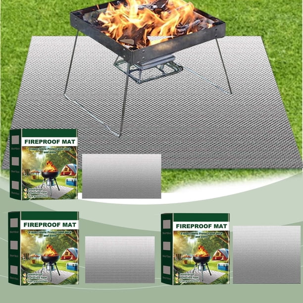Alfombra de fuego portátil para barbacoa - ignífuga y resistente a las manchas | Alfombrilla protectora para exteriores que absorbe el desgaste | Diseño ligero | Fácil de transportar | Ideal para