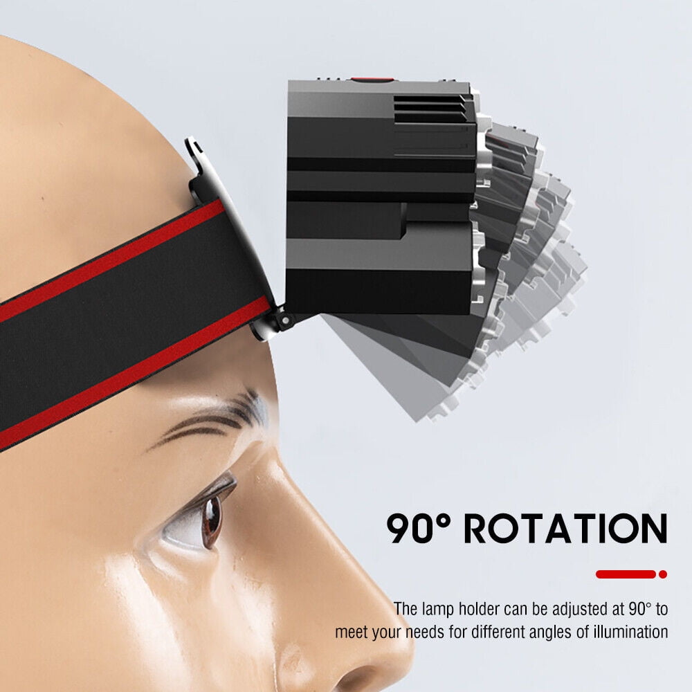 COB 10LED Headlamp Rechargeable Headlight Torch Work Light Bar Head Band Lamp US