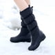 thumbnail image 4 of Botas de terciopelo a la moda para mujer, zapatos informales cálidos de tacón medio, botas de tubo medio Wmkox8yii  sdhk204, 4 of 6