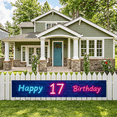 thumbnail image 7 of Neon Style Happy 17 Birthday Banner Backdrop Background Party Supplies Birthday Decoration Photography Props Birthday Party Decorations, 7 of 7