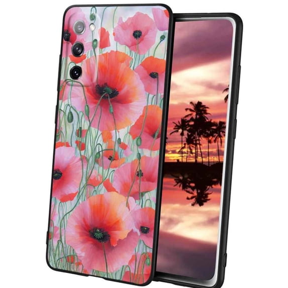 Compatible with Samsung Galaxy S20 Phone Case, Poppies Case Men Women, Flexible Silicone Shockproof Case for Samsung Galaxy S20