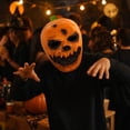 thumbnail image 6 of Scary Pumpkin Mask Halloween Jack-O-Lantern Evil Scary Face Latex Head Mask Creepy Masquerade Party Cosplay Costume Prop For Adults Holiday Dress Up, 6 of 7