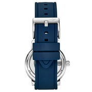 Stuhrling 3915 01 Aviator Quartz Semi Transparent Dial Blue Rubber Mens Watch
