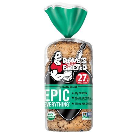 Dave's Killer Bread Epic Everything Organic Bagels, 16.75 oz, 5 Ct, Shelf-Stable