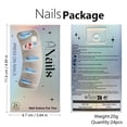 thumbnail image 5 of Short almond-shaped nails with blue cherry design, cute false nails, elegant and sweet press-on nails, 24 pieces, 5 of 8