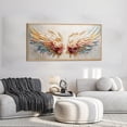 thumbnail image 4 of TOARTi Angel Wings Canvas Wall Art Colorful Rose Floral Framed Painting Boho Abstract Decor for Living Room Bedroom Office 20x40 Inch, 4 of 10