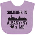 thumbnail image 3 of Inktastic Albany New York Skyline Someone Loves Me Boys or Girls Baby Bib, 3 of 4