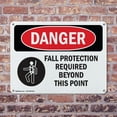 thumbnail image 4 of (2 Pack) Fall Protection Required Beyond OSHA Danger Sign 14 Inch X 10 Inch Indoor / Outdoor Rust-Free Aluminum Metal Signs for Workplace, Workshop, and Construction Site, Made in the, 4 of 8