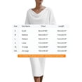 thumbnail image 2 of Elvqul Womens Pullover Knee-Length Dresses Summer Dresses Boat Neck Long Sleeve Tunic White A-Line Dresses for Slim, 2 of 6
