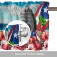 thumbnail image 6 of Puerto Rico Valance Curtain Flag Frog Star Stripes Architecture Althea Port Window Valances Rod Pocket Short Curtains Window Treatments for Kitchen Bedroom Bathroom Laundry 60" x 14", 6 of 9