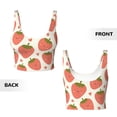 thumbnail image 6 of Goofa Hand Drawn Strawberry Printed Sports Bras for Women, High Impact Running Bra Workout Crop Tank Tops Longline Sports Bra Push up-Medium, 6 of 9
