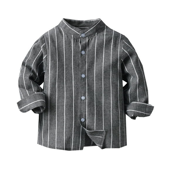 Otqutp Kids Bodysuit Toddler Boys Long Sleeve Winter Shirt Tops Coat Outwear for Babys Clothes White Striped Printed Grey for 1 to 5 Years