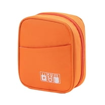 Ikohbadg Digital Storage Bag, Multifunctional Headset Data Cable Charger Storage Bag, Daily Classification and Storage Pouch, Oxford Cloth Organizer Pouch, Small Accessory Travel Storage Case, Orange