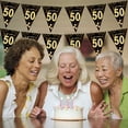 thumbnail image 4 of 3 Pack 18th/30th/40th/50th/60th Birthday or Wedding Anniversary Party Decorations Pennant Banner, Black Golden Banner Triangle Flagstyle:style4;, 4 of 5