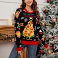thumbnail image 2 of Suéteres casuales sueltos y perezosos con hechizos de viento de colores, suéter de punto de jacquard con árbol de Navidad nuevo para otoño e invierno para mujer, Y2k, 2 of 4