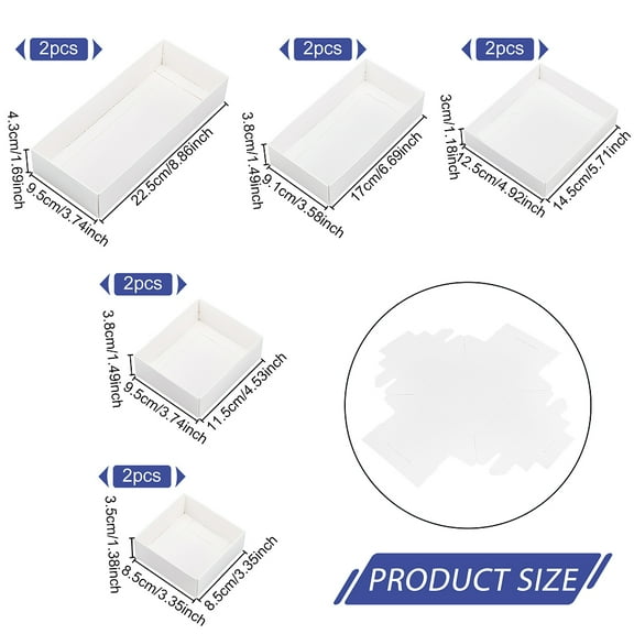 10pcs 5 style Present Gift Paper box White Square PaperPackaging boxes for GarmentPacking box Cosmetic box