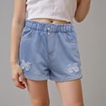 thumbnail image 2 of Sgkm Girls Jeans Baby Loose Bow Graphic Toddler Girl Shorts with Elastic Waistband Slim Fit Outside Wear, 2 of 6