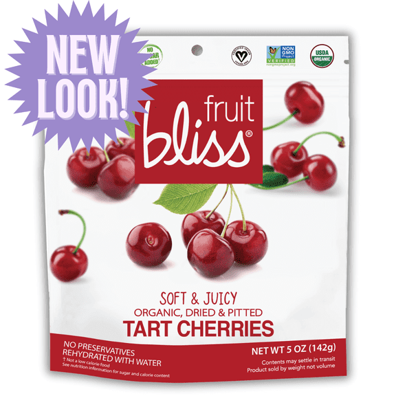 Pack of 6, Fruit Bliss Organic Tart Cherries Snacks, 5 oz