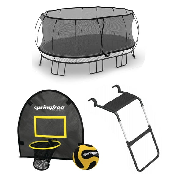 Springfree Trampoline Jumbo Trampoline w/FlexrHoop & Ladder Accessory