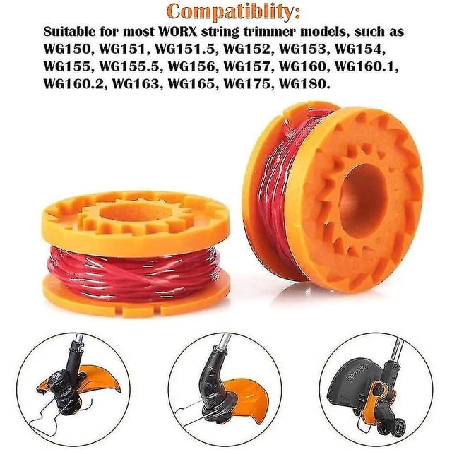4 Uds. Auspicious-worx Wa0010 línea de carrete de repuesto para desbrozadora accesorios de herramientas de jardín ShuxiuWang 8390612455582