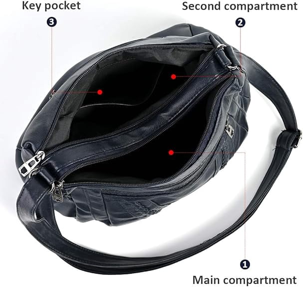 Verstarlin Crossbody Bags For Women Pocketbooks Soft PU Leather Purses and Handbags Multi Pocket Shoulder Bag
