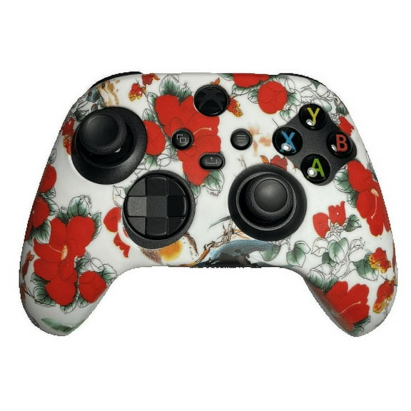 Floral Red Silicone Gaming Grip For Xbox Series X S Controllers
