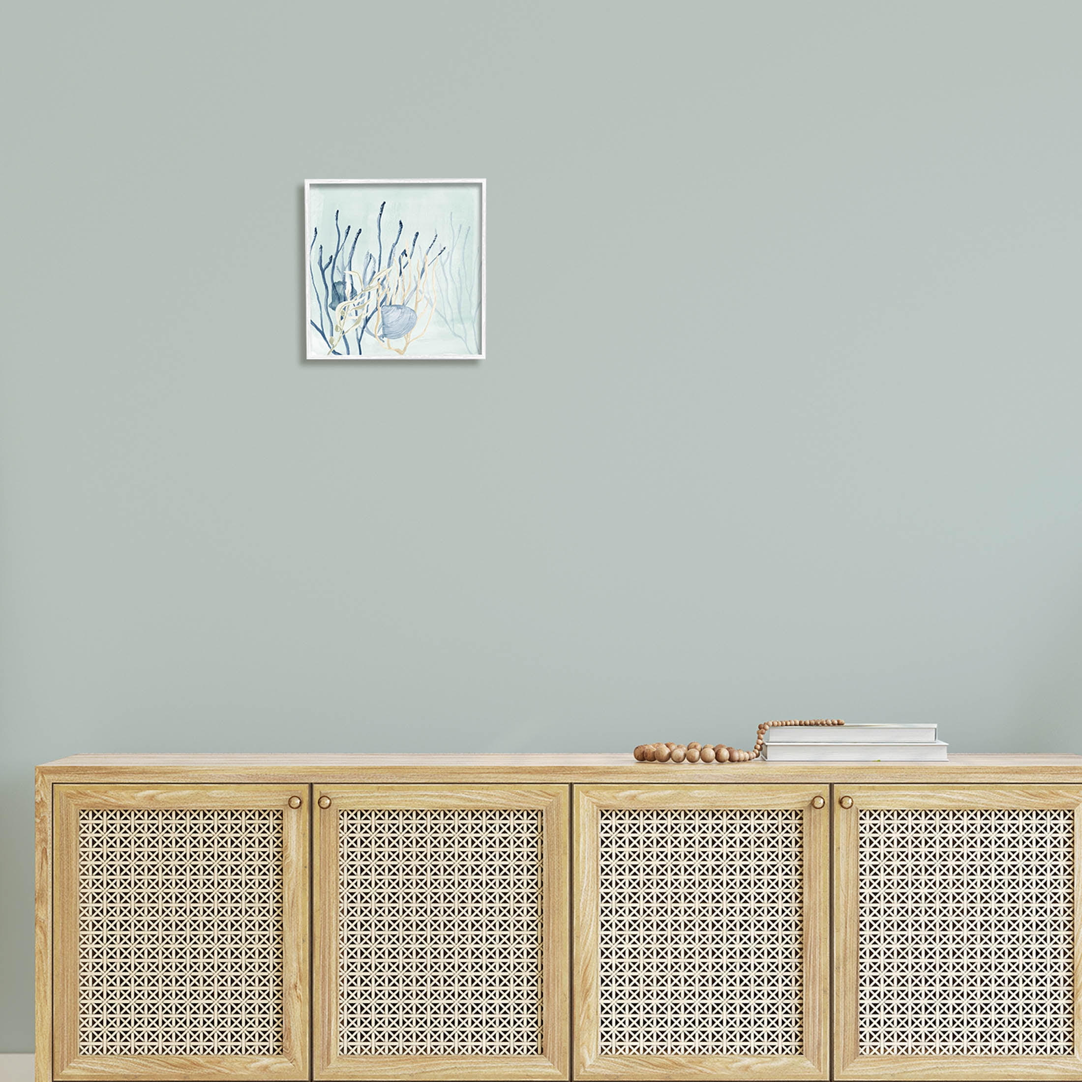 Layered Seashells Coral Underwater Animals & Insects Graphic Art White Framed Art Print Wall Art