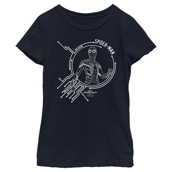 Girl's Marvel Spider-Man: No Way Home Tech  Graphic Tee Navy Blue X Large