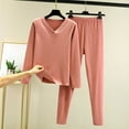 thumbnail image 2 of Ruimatai Women's Pajama Set Winter Warm V-Neck Loose Fit Thermal Pajamas Cozy Two-Sided Fleece Lounge Wear for Home, 2 of 5