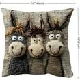 thumbnail image 2 of Divertida funda decorativa con burros Funda de almohada cuadrada con cremallera para salón, cama, patio Burros Sofá francés de campo Cojín, 2 of 6