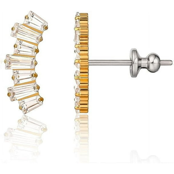 Limerencia F136 Pure Titanium Hypoallergenic Implant Grade Studs, G23 Titanium Cubic Zirconia Earrings for Women and Men Sensitive Ears