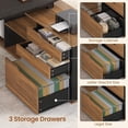 thumbnail image 5 of 70.9" Executive Desk with 3 Drawers and Storage Shelves, L Shaped Computer Desk for Home Office, Bedroom, Study Room, 5 of 7