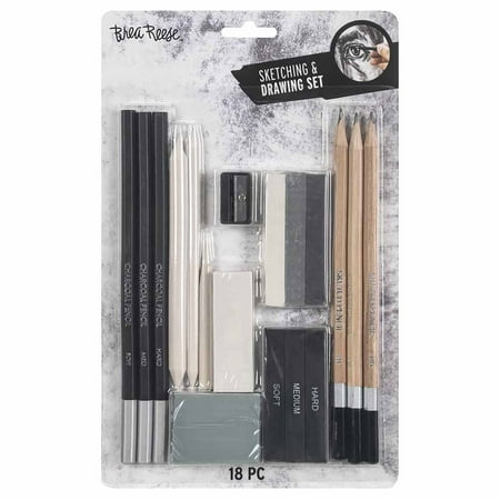 Brea Reese: Beginners Sketch & Draw Set - 18pc - Pencils-Erasers-Tools Set, Comprehensive Kit, Perfect for Multiple Techniques, Adult Art Supplies