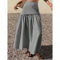 thumbnail image 4 of Black Striped High-Waist Tiered Maxi Skirt With Ruffled Waistband, 4 of 6