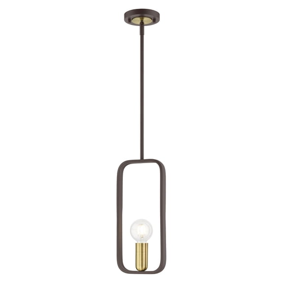 Livex Lighting - Bergamo - 1 Light Pendant in Geometric Style - 5.13 Inches wide