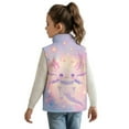 thumbnail image 2 of Uorisanigo Kawaii Axolotl Boys Girls Full Zip Fleece Vest Fashion Fall Winter Clothes Sleeveless Outwear Warm Jacket with Pockets Soft and LightweightPuffer Vest (2-12 Years), 2 of 7