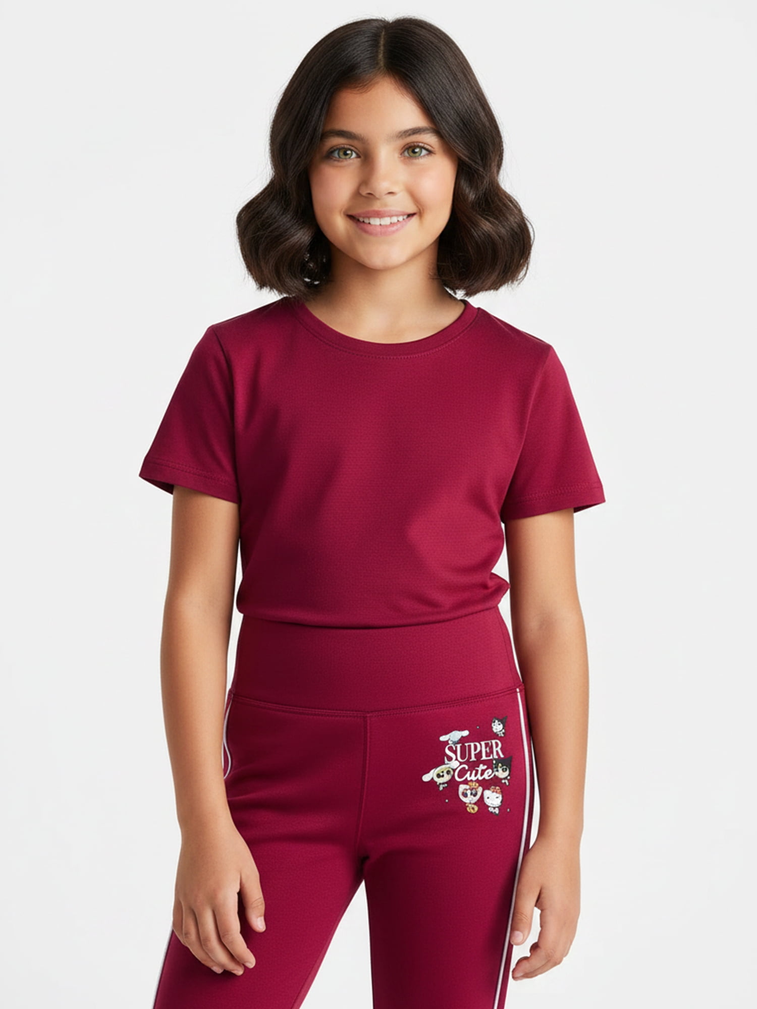 The Powerpuff Girls x Hello Kitty Girl’s Super Cute Fleece Flared Sweatpants, Sizes 4-16