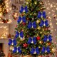 thumbnail image 1 of 12pc Decoraciones de Navidad, Mini 5.5cm, Cartón, Conjunto de 12, Azul Marino, 1 of 7