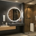 thumbnail image 5 of STARLEAD 32 inch Large Round LED Bathroom Mirror with lights,Dimmable,Touch,Wall Mounted,Anti-Fog,with Bluetooth, 5 of 8