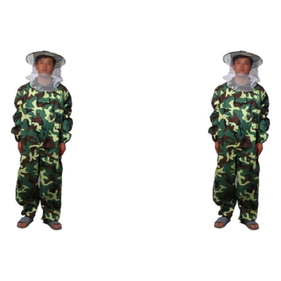 Traje de apicultura Cateissary ligero con chaqueta ventilada camuflaje verde XL 2Conjunto