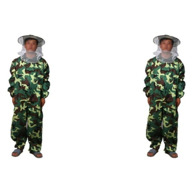 Guardoinrt Aired Beekeeping Suit Lightweight And Universal For Effective Protection Ventilated Jacket For Beekeeper Easy To green camo XL 2Set