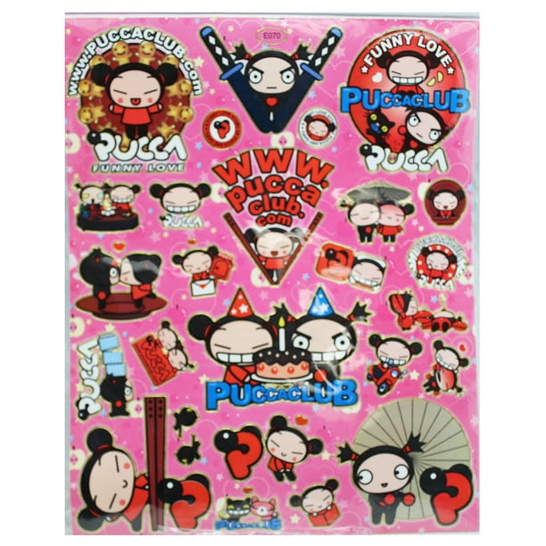 Pucca Club Pucca And Garu Themed Sticker Collection 28 Stickers Walmart Com Walmart Com
