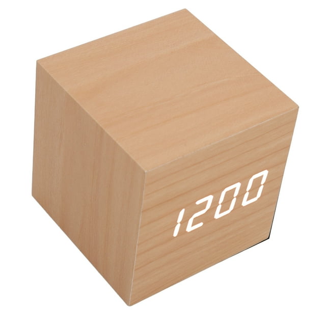 Despertador Digital de Madera, Reloj de Madera lideró la protección multifuncional de Ojos Ajustable 3 Brillo Gran Exposición para la Decoración Del Hogar