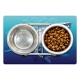 thumbnail image 1 of Shark Pet Mat for Food and Water, Digital Psychedelic Mammal Droplets Scary Atlantic Beast Abstract Artwork, Non-Slip Rubber Mat for Dogs and Cats, 18" X 12", by Ambesonne, 1 of 2