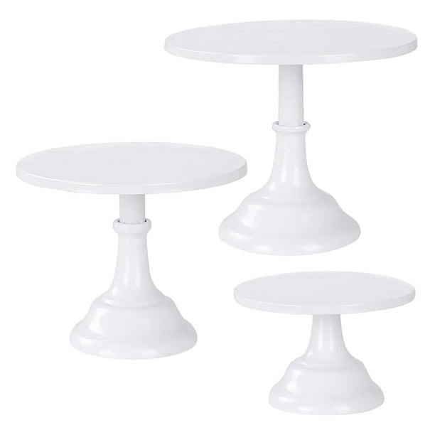 3 piezas de soporte para tartas, soporte para tartas, soportes altos para tartas para mesa de postres, exhibición perfecta para bodas, graduación, blanco