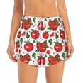 thumbnail image 2 of Goofa Hand Drawn Tomatoes Printed Women 2 in 1 Running Shorts,Quick Dry Athletic Workout Shorts,High Waisted Athletic Shorts with Liner Pockets-X-Large, 2 of 9