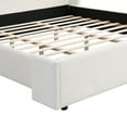 thumbnail image 5 of Christopher Knight Home Modern Upholstered Queen Bed Frame with Wingback Headboard, White, 5 of 9