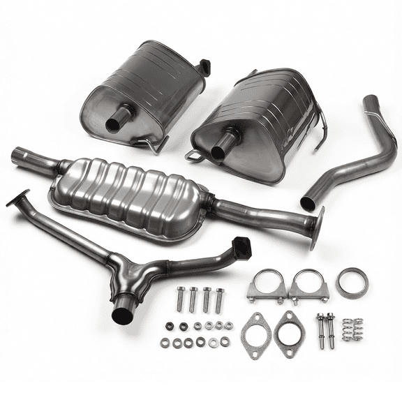 Panlongic Stainless Steel Dual Exhaust System Mufflers Set for 2009-2013 Subaru Forester 2.5L Natural