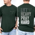 thumbnail image 6 of Lift Heavy Pray Hard Double Sided T-Shirt – Christian Faith Gym Jesus Graphic Tee, Religious Workout Shirt for Men, 6 of 6